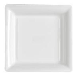 12 Petites assiettes carrées blanches